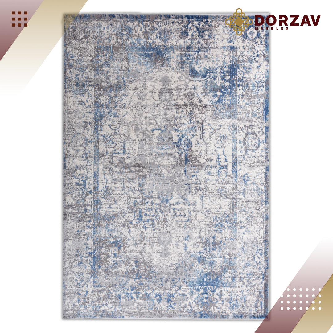 Tapete Decorativo Samara U2023 Azul / Crema – Abstracto · Interior
