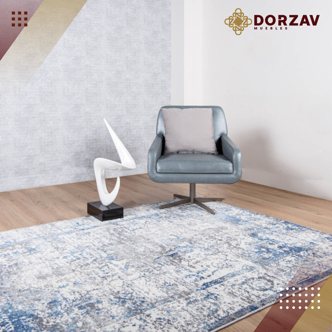 Tapete Decorativo Samara U2023 Azul / Crema – Abstracto · Interior