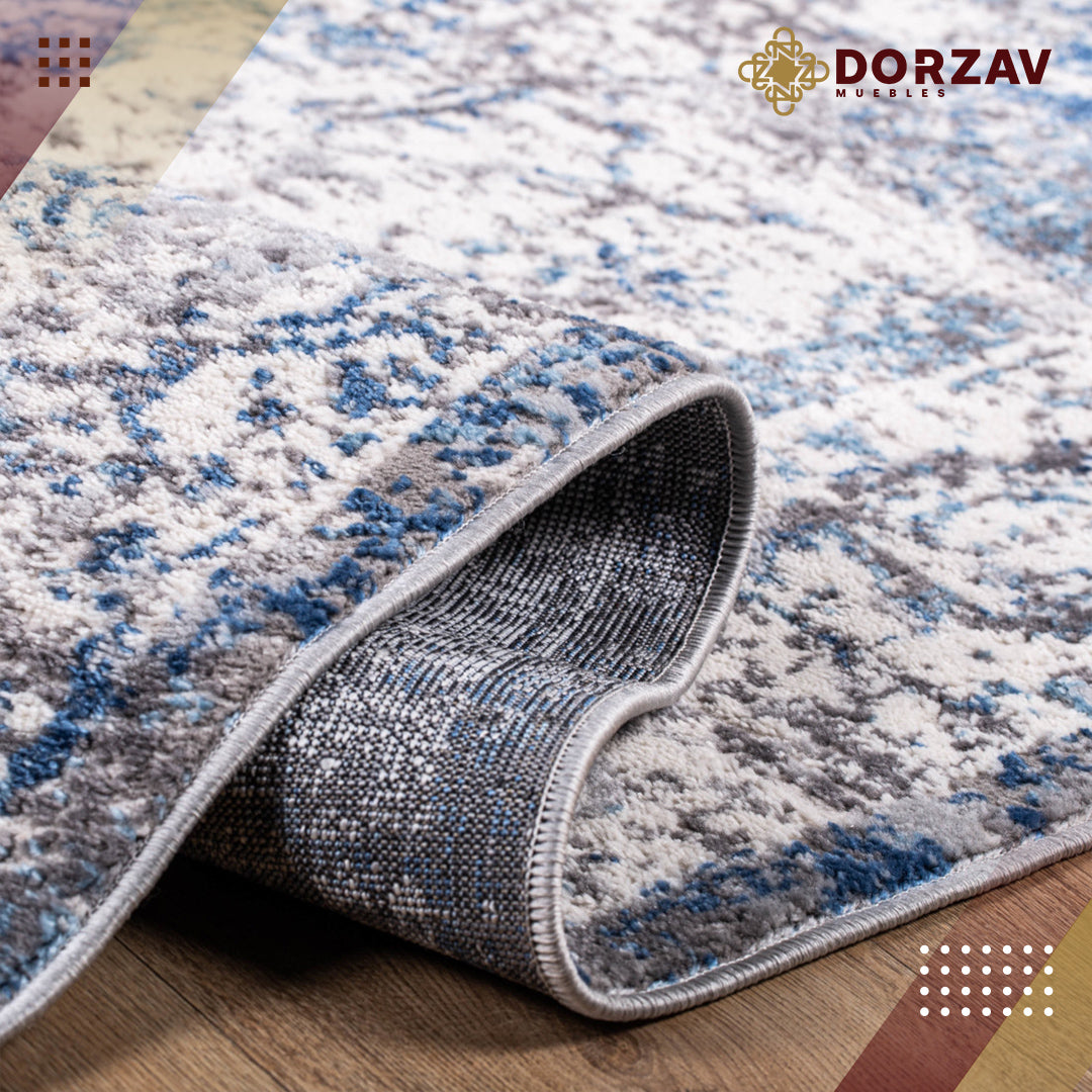Tapete Decorativo Samara U2023 Azul / Crema – Abstracto · Interior