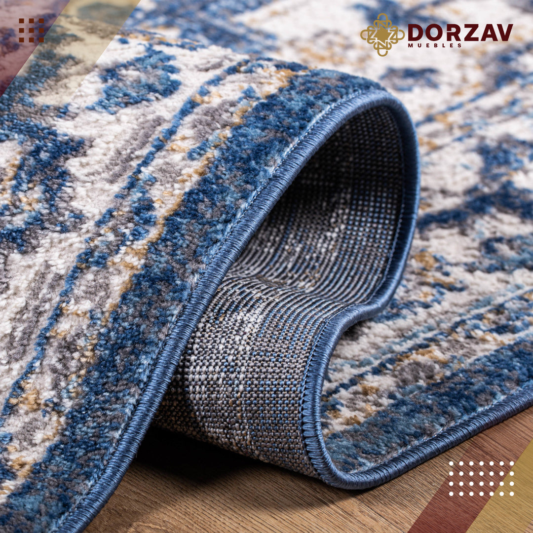 Tapete Decorativo Samara U2026 Azul / Crema – Clásico · Interior