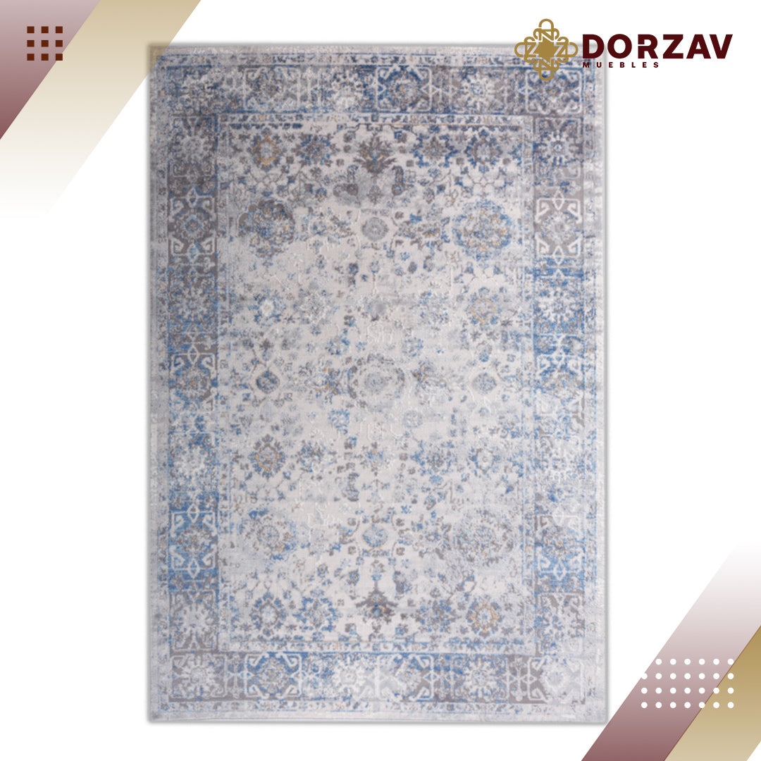 Tapete Decorativo Samara U2027 Azul / Crema – Clásico · Interior