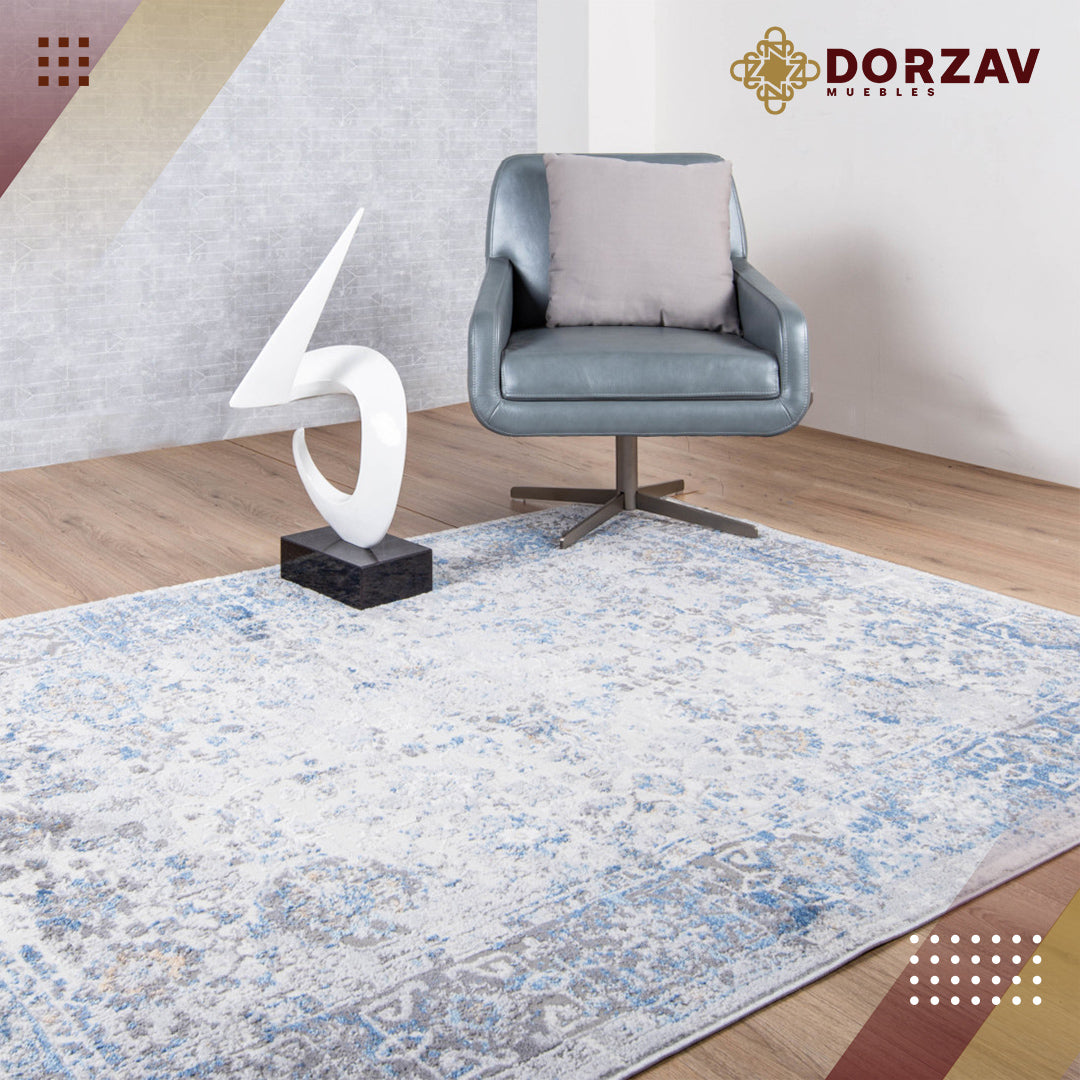Tapete Decorativo Samara U2027 Azul / Crema – Clásico · Interior