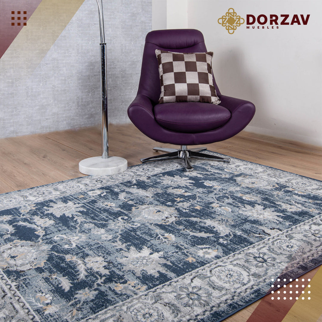 Tapete Decorativo Savona U3003 Gris / Azul – Clásico · Interior
