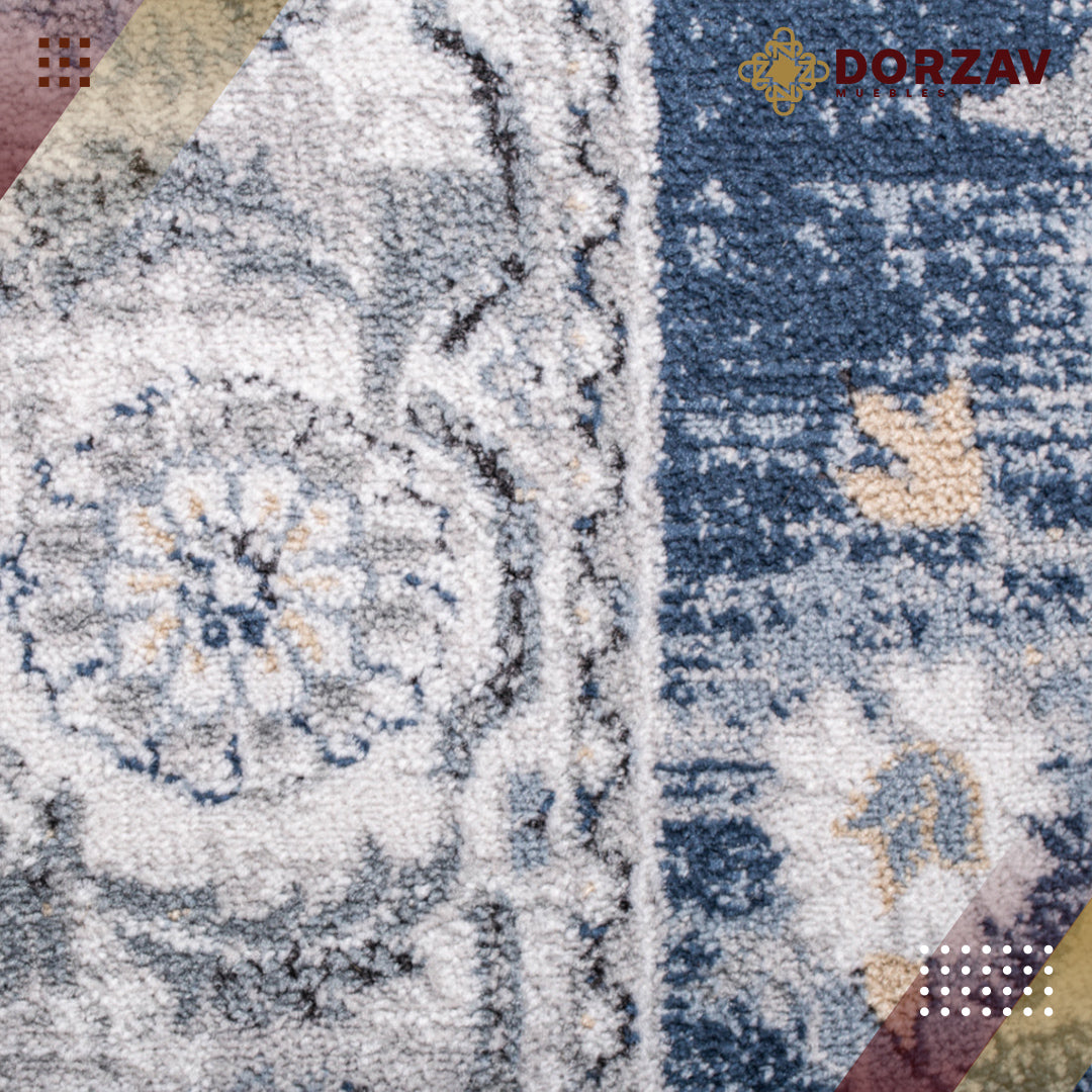 Tapete Decorativo Savona U3003 Gris / Azul – Clásico · Interior