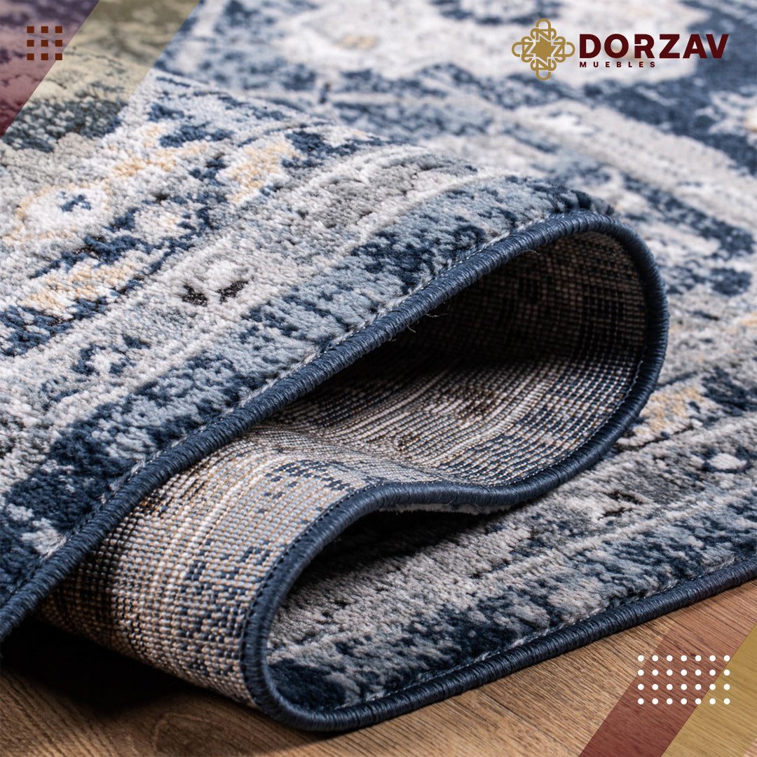 Tapete Decorativo Savona U3004 Azul / Crema – Clásico · Interior