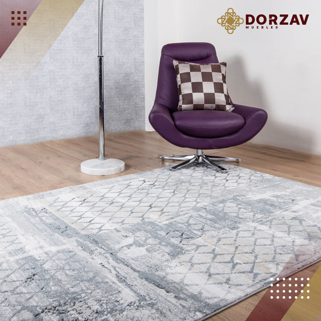 Tapete Decorativo Savona U3005 Gris / Crema – Geométrico · Interior