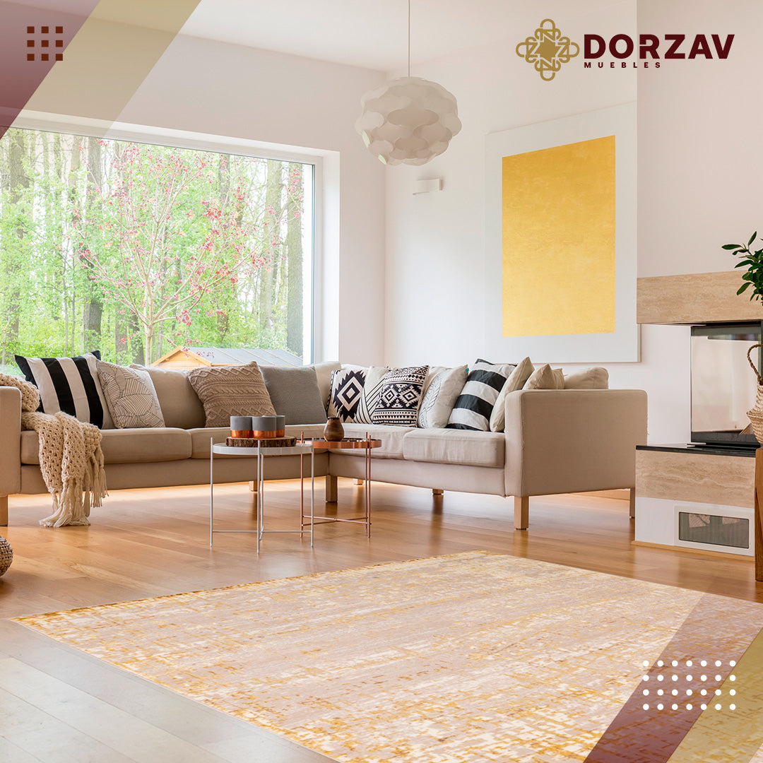 Tapete Decorativo Sibel U7005 Oro / Crema – Abstracto · Interior