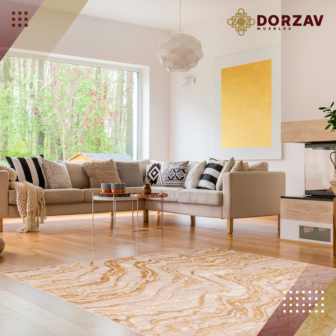 Tapete Decorativo Sibel U7009 Oro / Crema – Abstracto · Interior