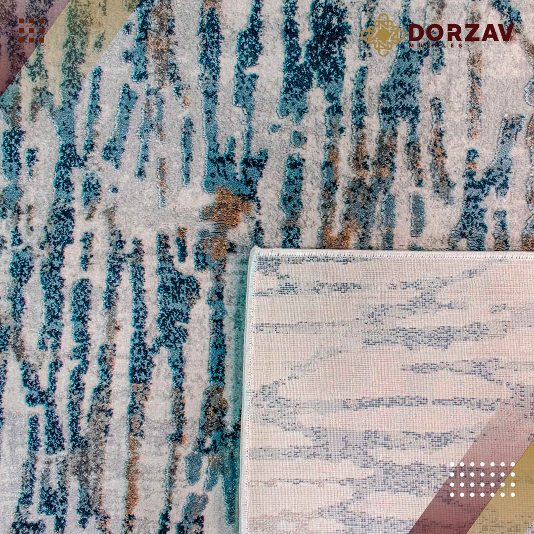 Tapete Decorativo Side T2083 Azul / Crema – Abstracto · Interior