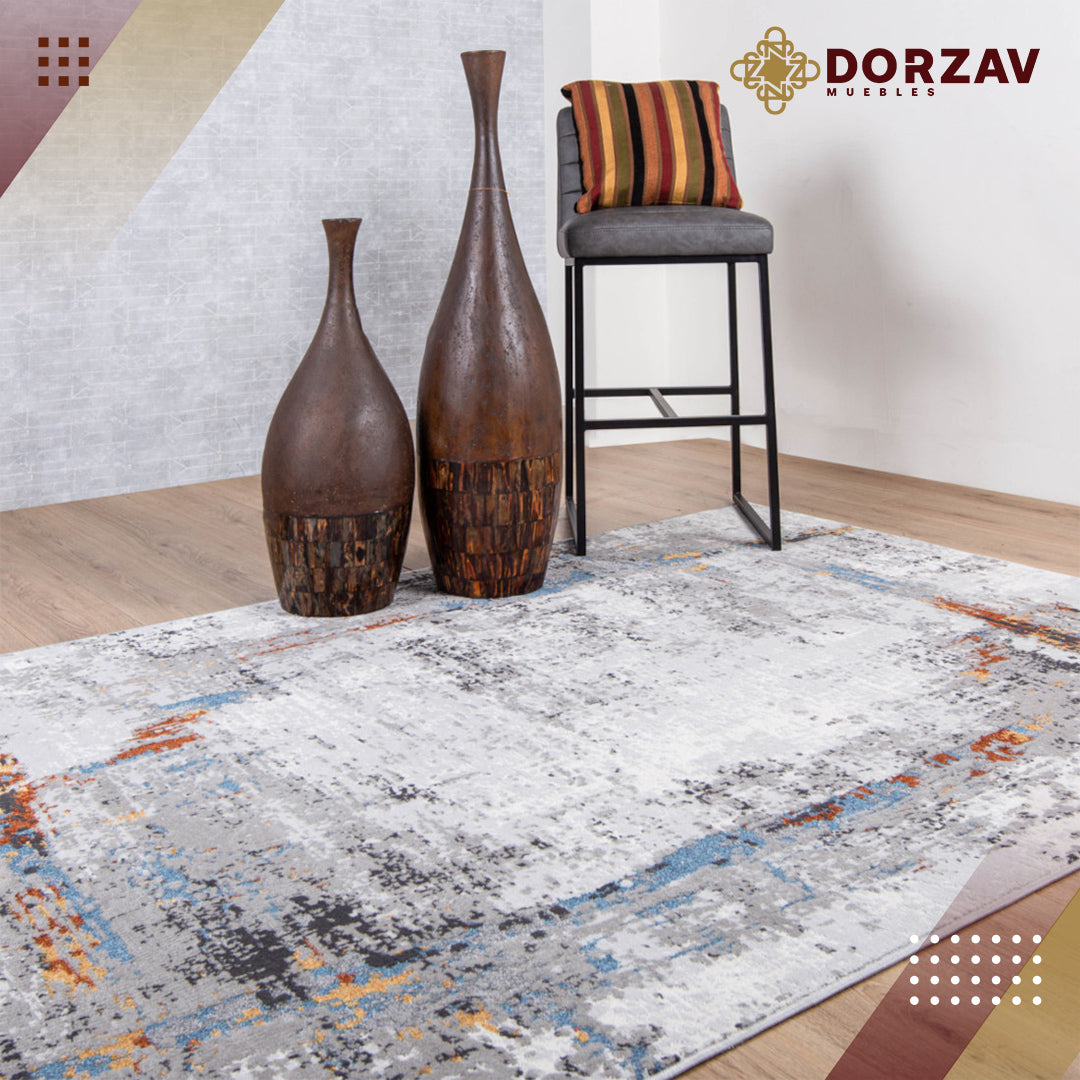 Tapete Decorativo Siena U2037 Azul / Crema – Abstracto · Interior