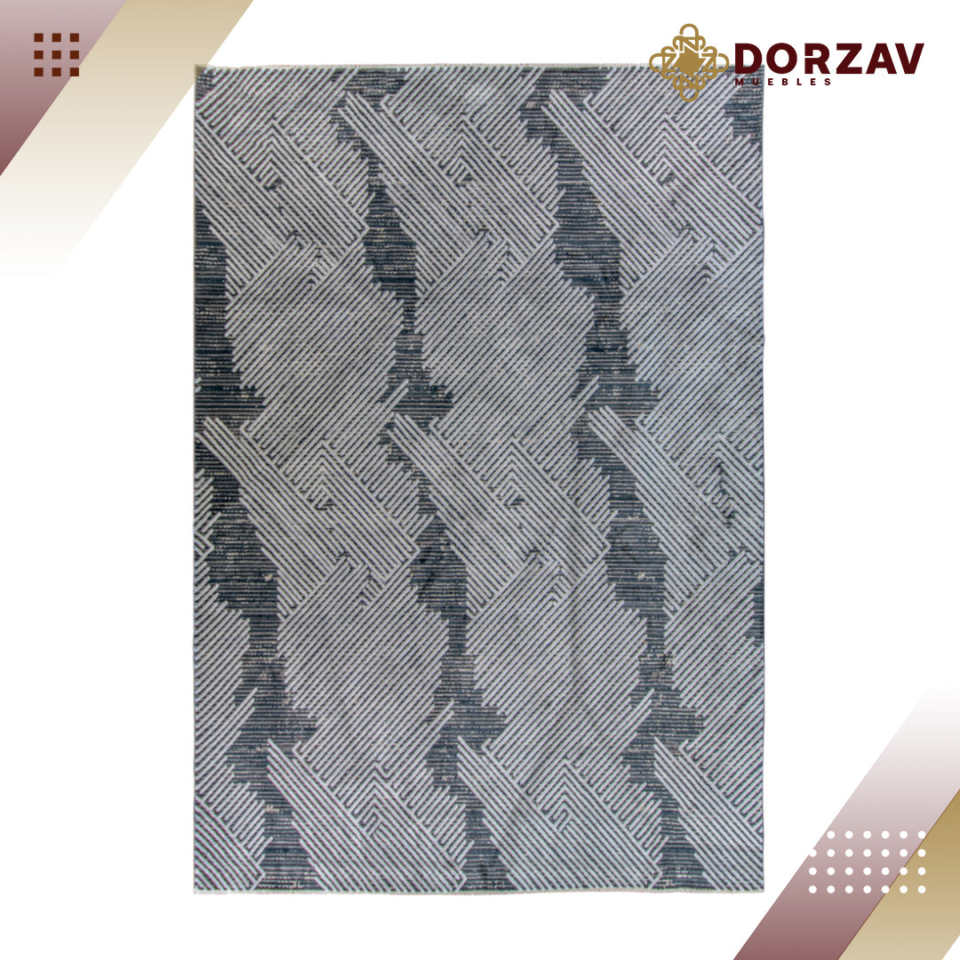 Tapete Decorativo Silvan T2149 Azul / Crema – Geométrico · Interior