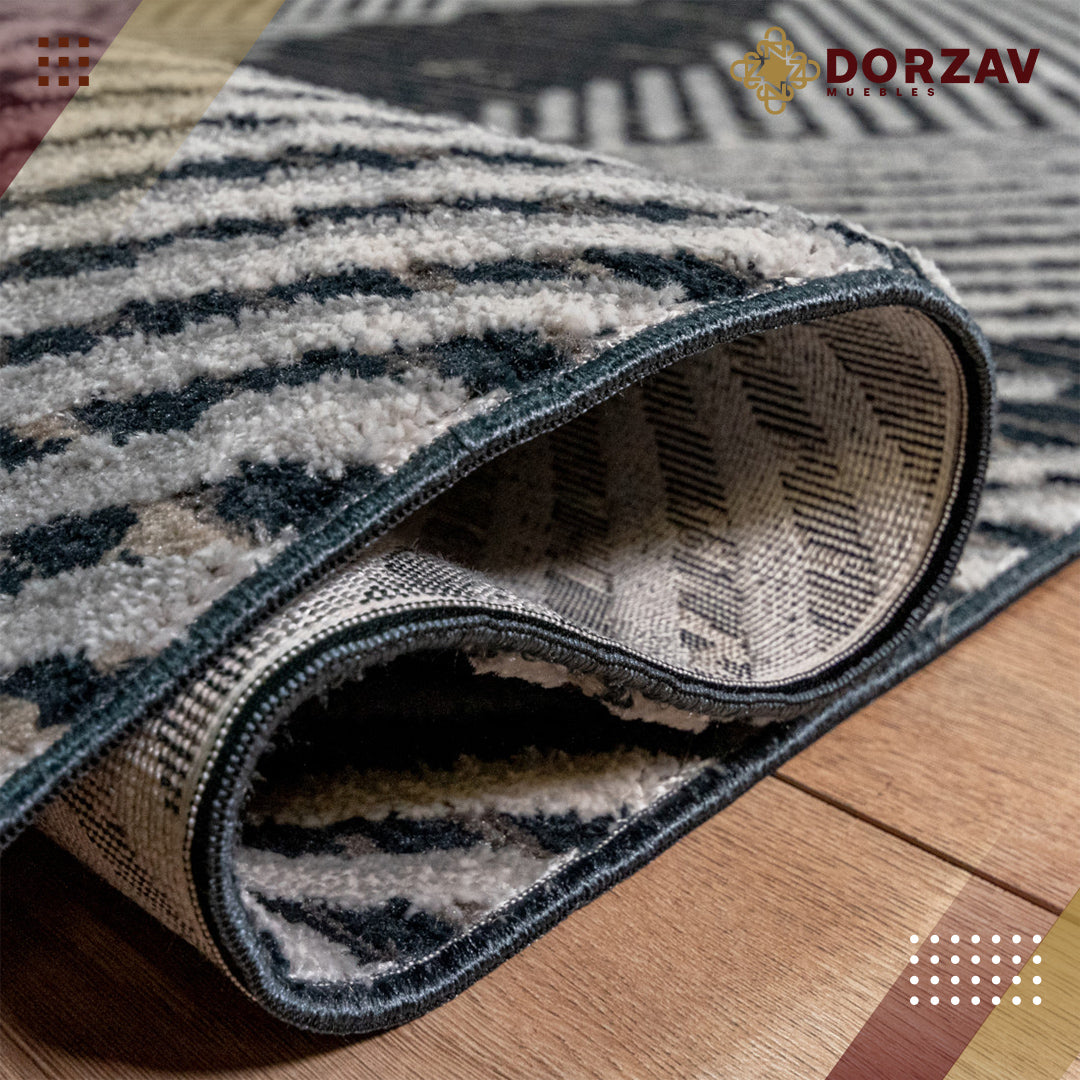 Tapete Decorativo Silvan T2149 Azul / Crema – Geométrico · Interior