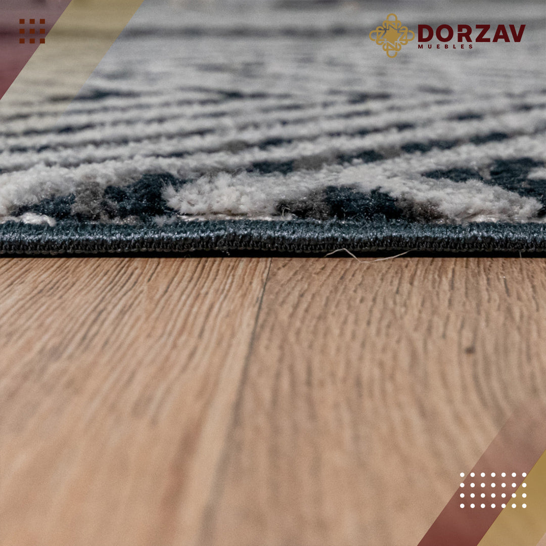 Tapete Decorativo Silvan T2149 Azul / Crema – Geométrico · Interior