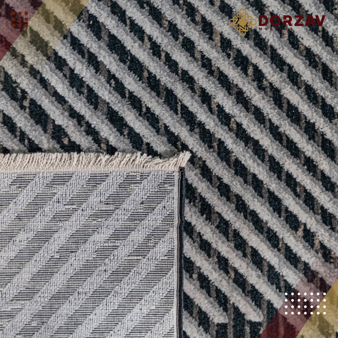 Tapete Decorativo Silvan T2149 Azul / Crema – Geométrico · Interior