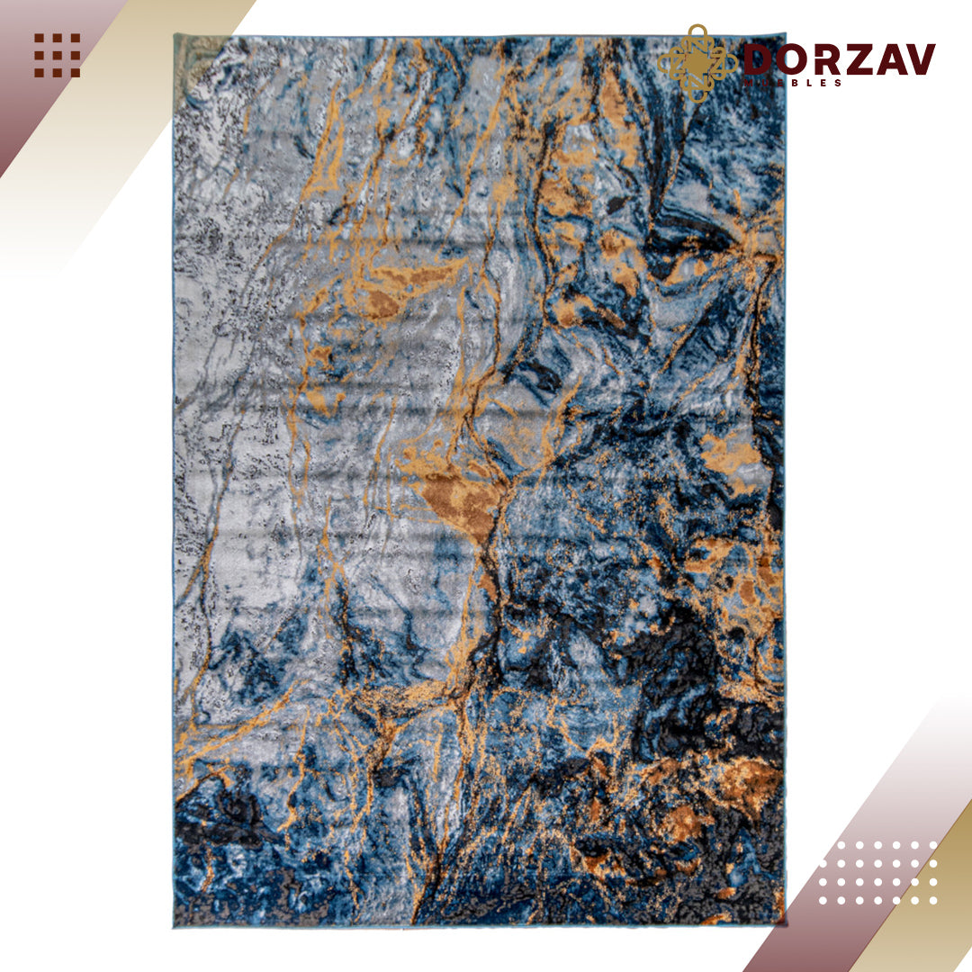 Tapete Decorativo Sirit T5127 Azul / Oro – Abstracto · Interior