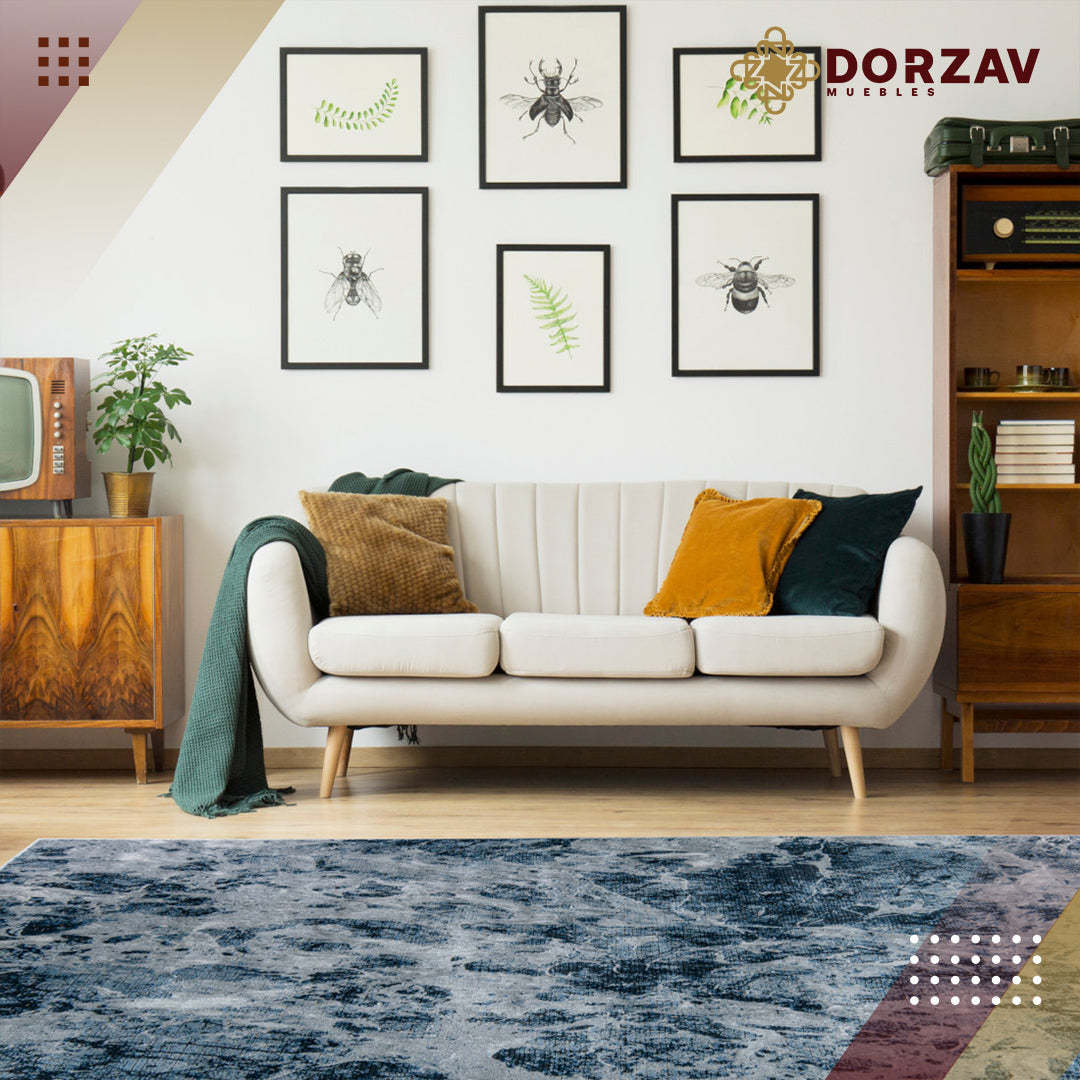 Tapete Decorativo Sirit T5131 Gris / Azul – Abstracto · Interior