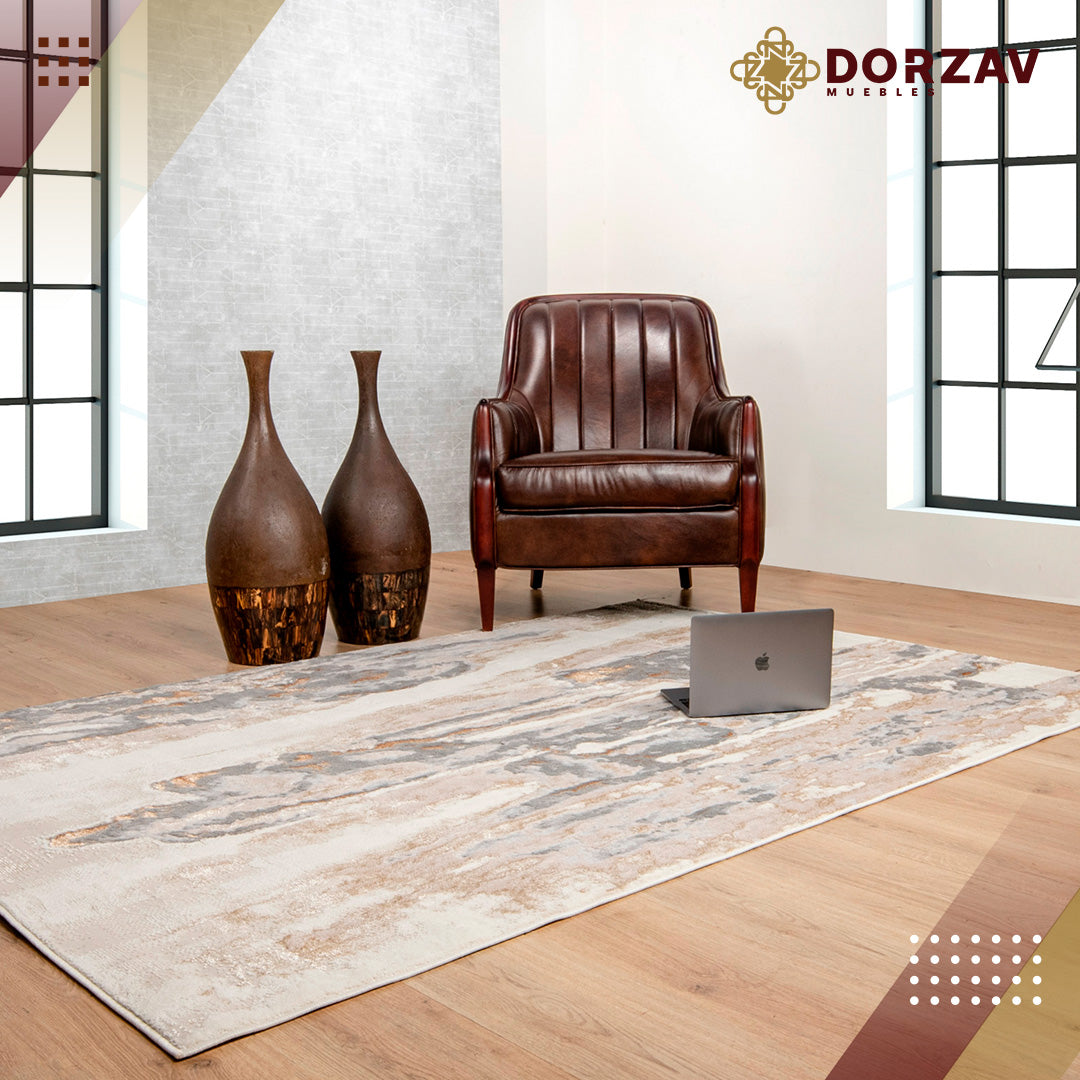 Tapete Decorativo Terra T9028 Crema / Oro – Abstracto · Interior