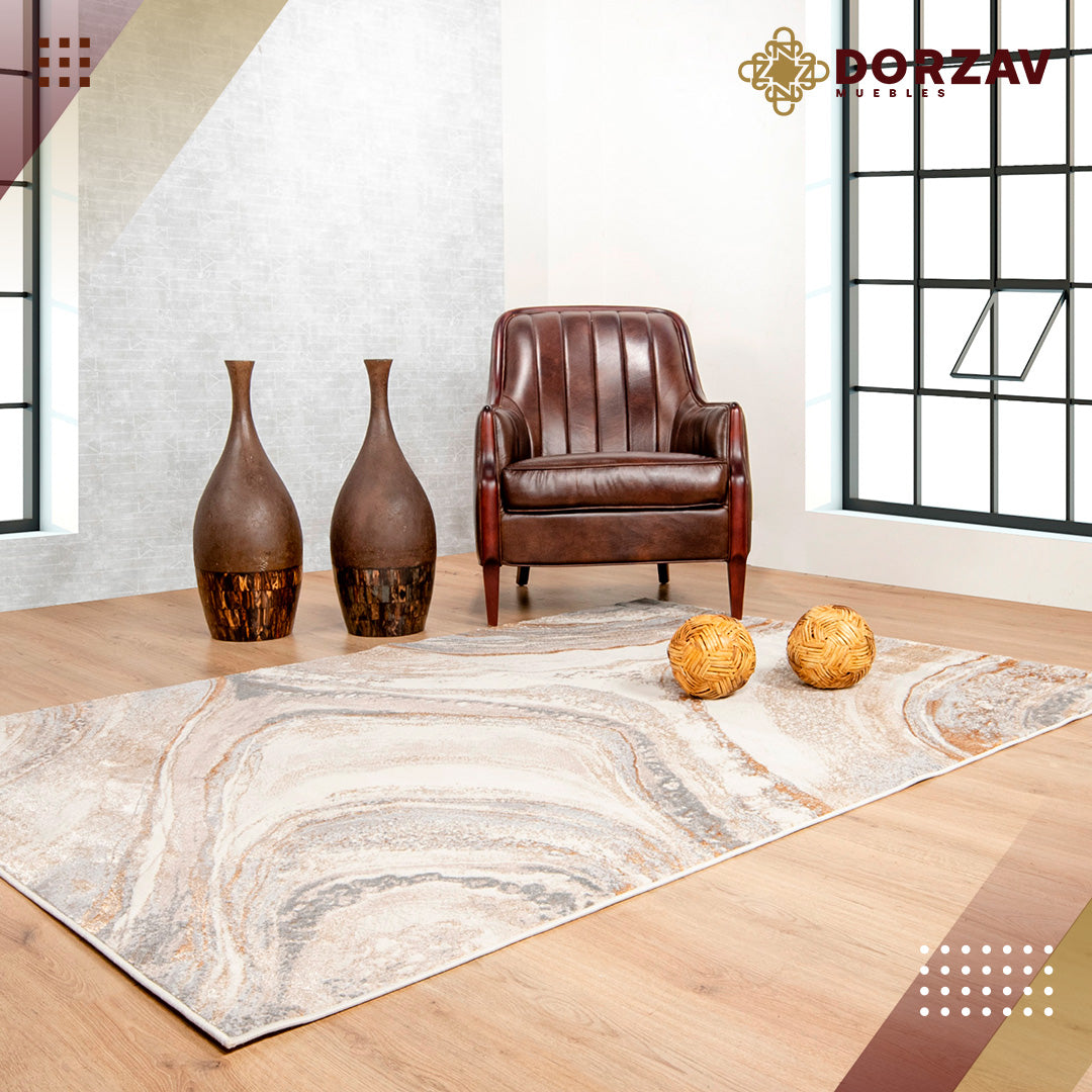 Tapete Decorativo Terra T9030 Crema / Oro – Abstracto · Interior