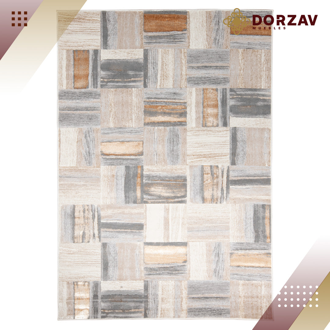 Tapete Decorativo Terra T9031 Crema / Oro – Geométrico · Interior