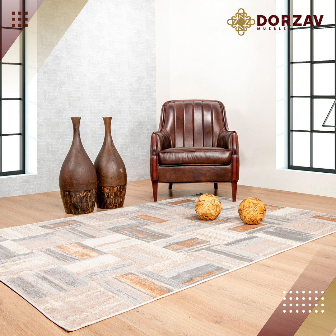Tapete Decorativo Terra T9031 Crema / Oro – Geométrico · Interior