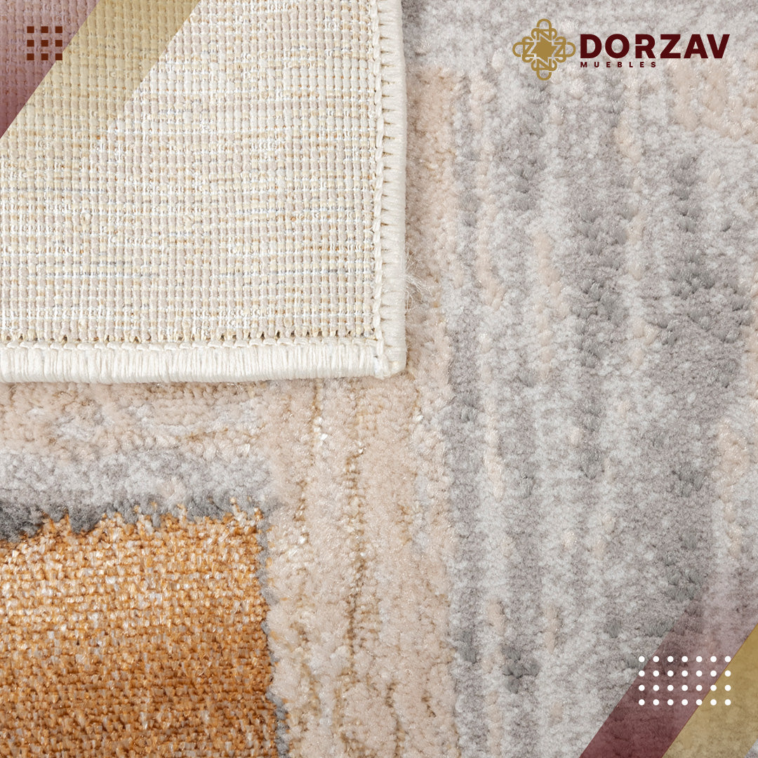 Tapete Decorativo Terra T9031 Crema / Oro – Geométrico · Interior
