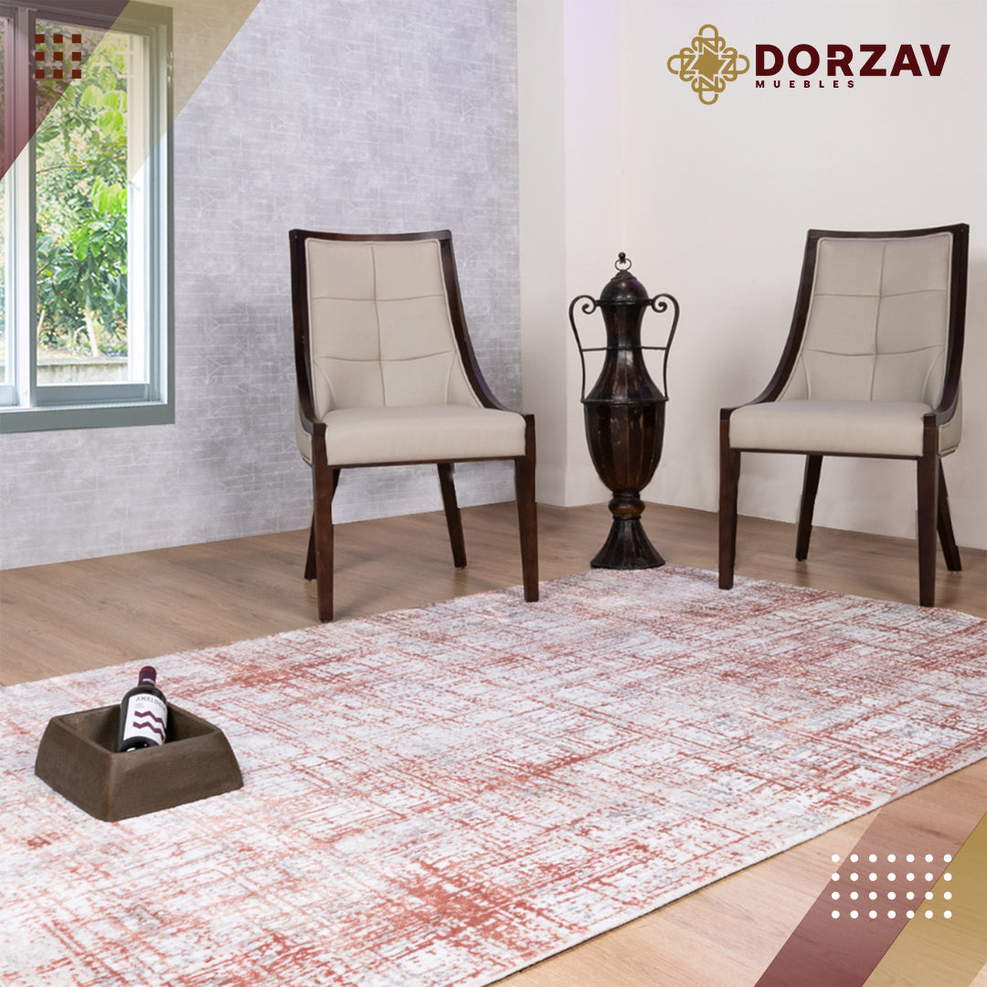 Tapete Decorativo Yeri U4008 Gris / Coral – Contemporáneo · Interior