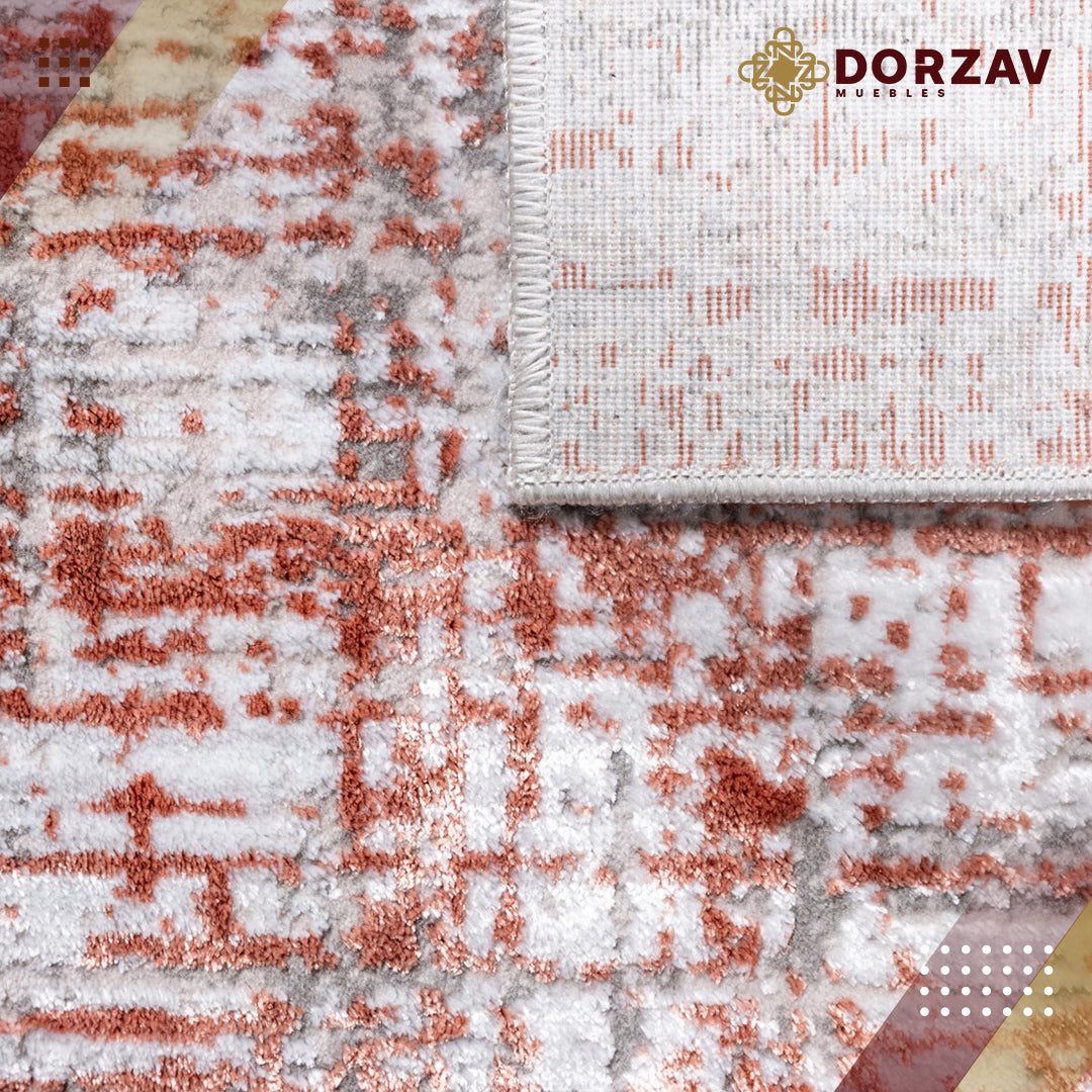 Tapete Decorativo Yeri U4008 Gris / Coral – Contemporáneo · Interior