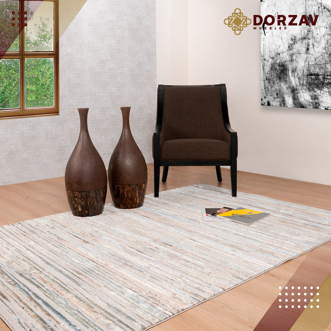 Tapete Decorativo Zaria T2200 Gris / Crema – Contemporáneo · Interior