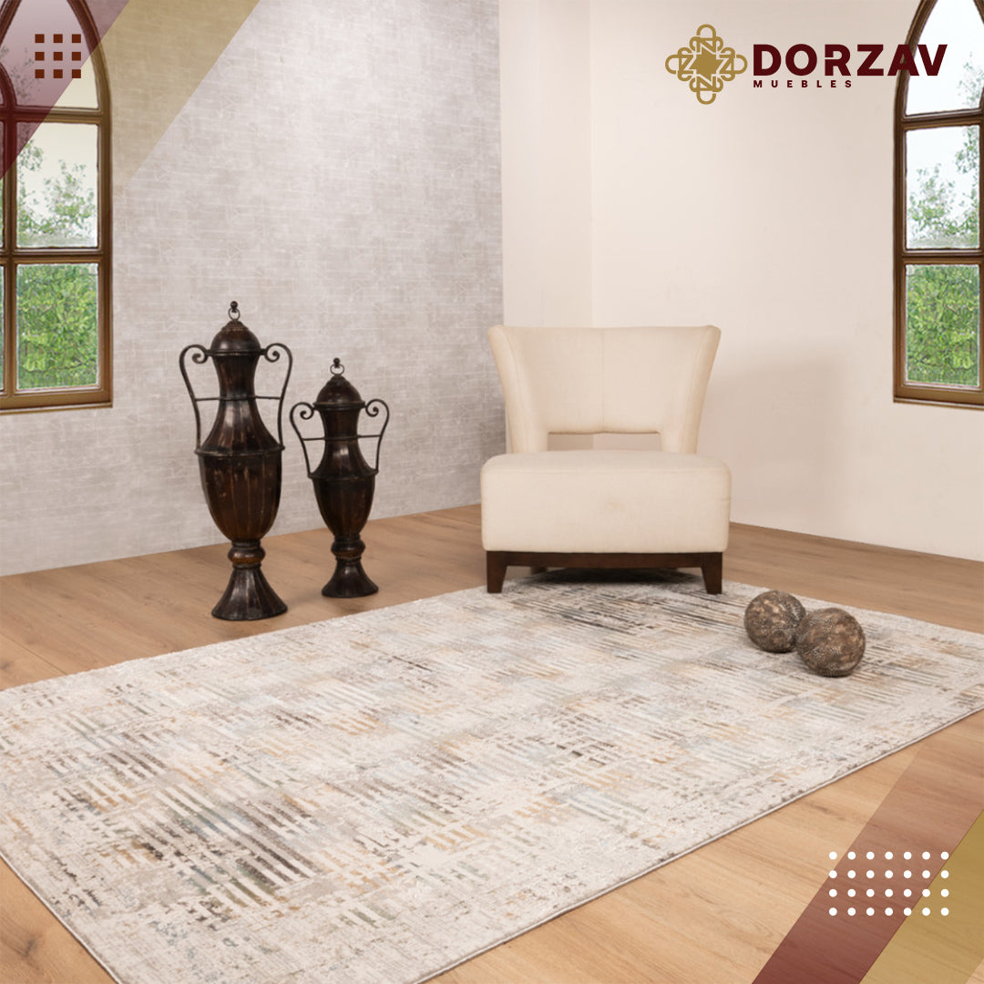Tapete Decorativo ZARIA T2237 Gris / Crema – Abstracto · Interior