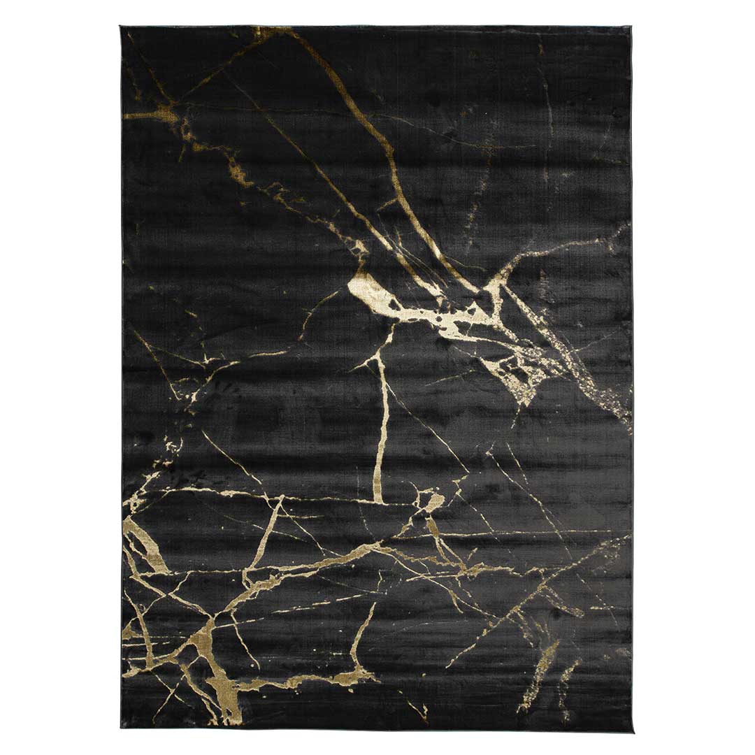 Tapete Decorativo Zuria 1041C Negro / Dorado – Abstracto · Interior