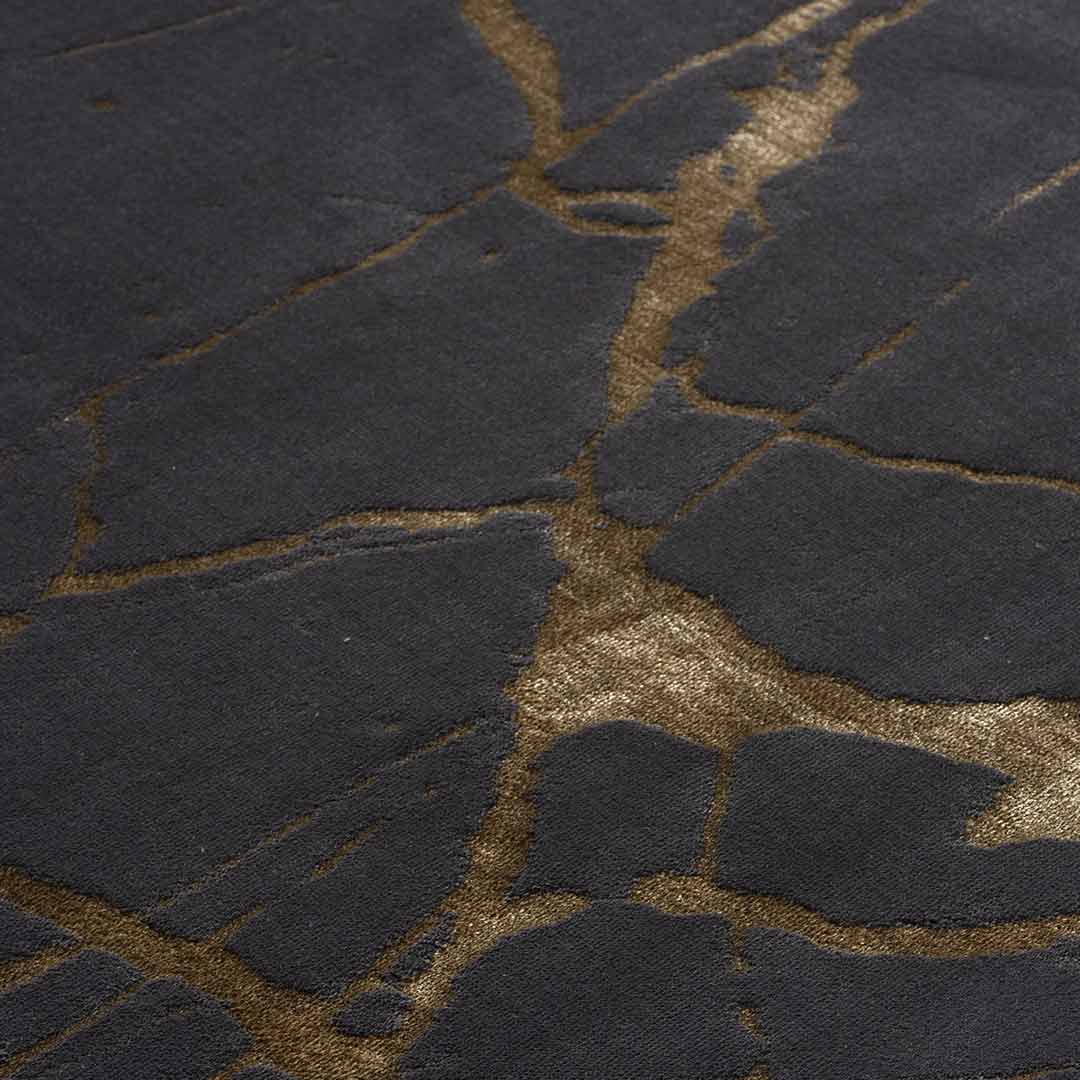 Tapete Decorativo Zuria 1041C Negro / Dorado – Abstracto · Interior
