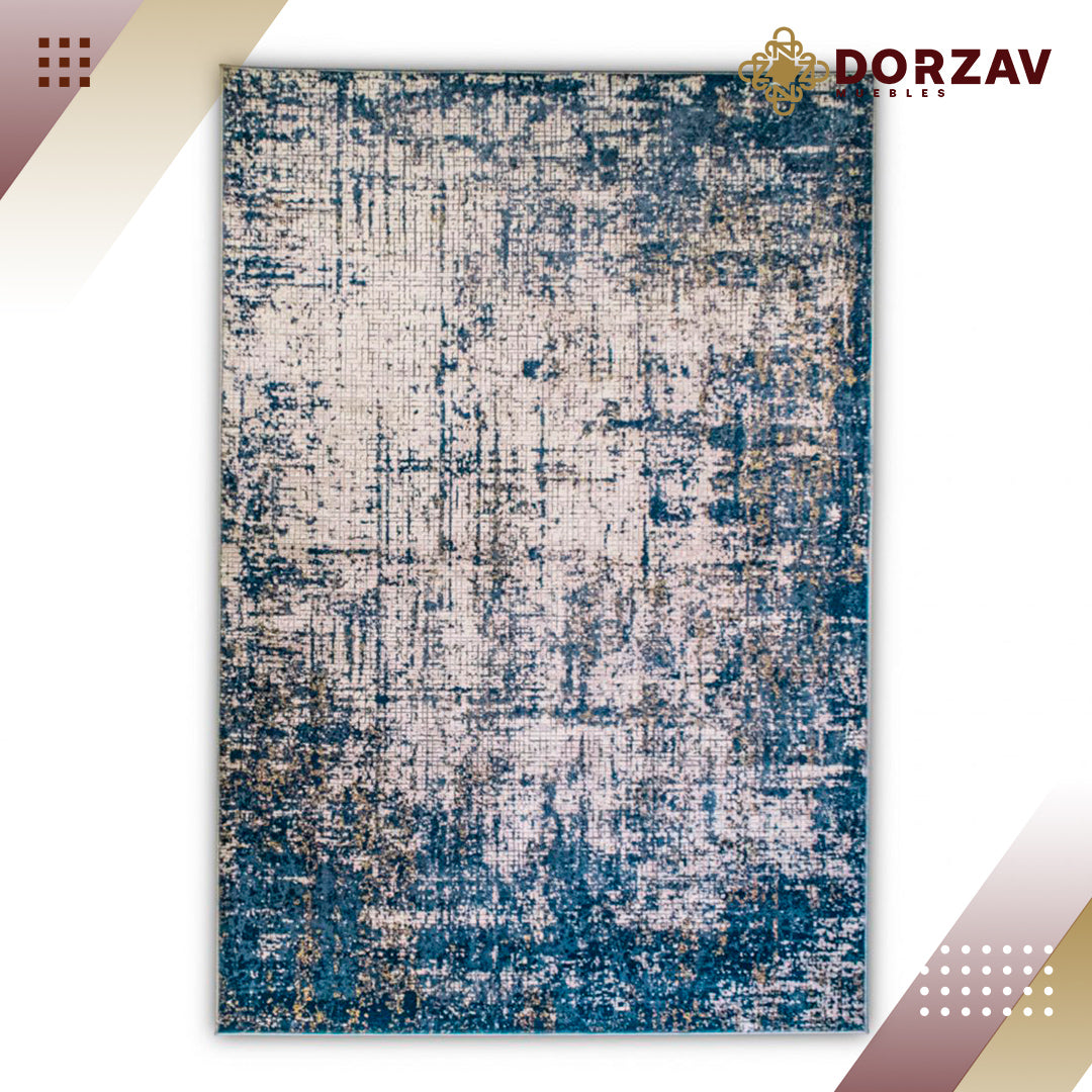 Tapete Decorativo Mardin T4004 Azul / Crema – Abstracto · Interior
