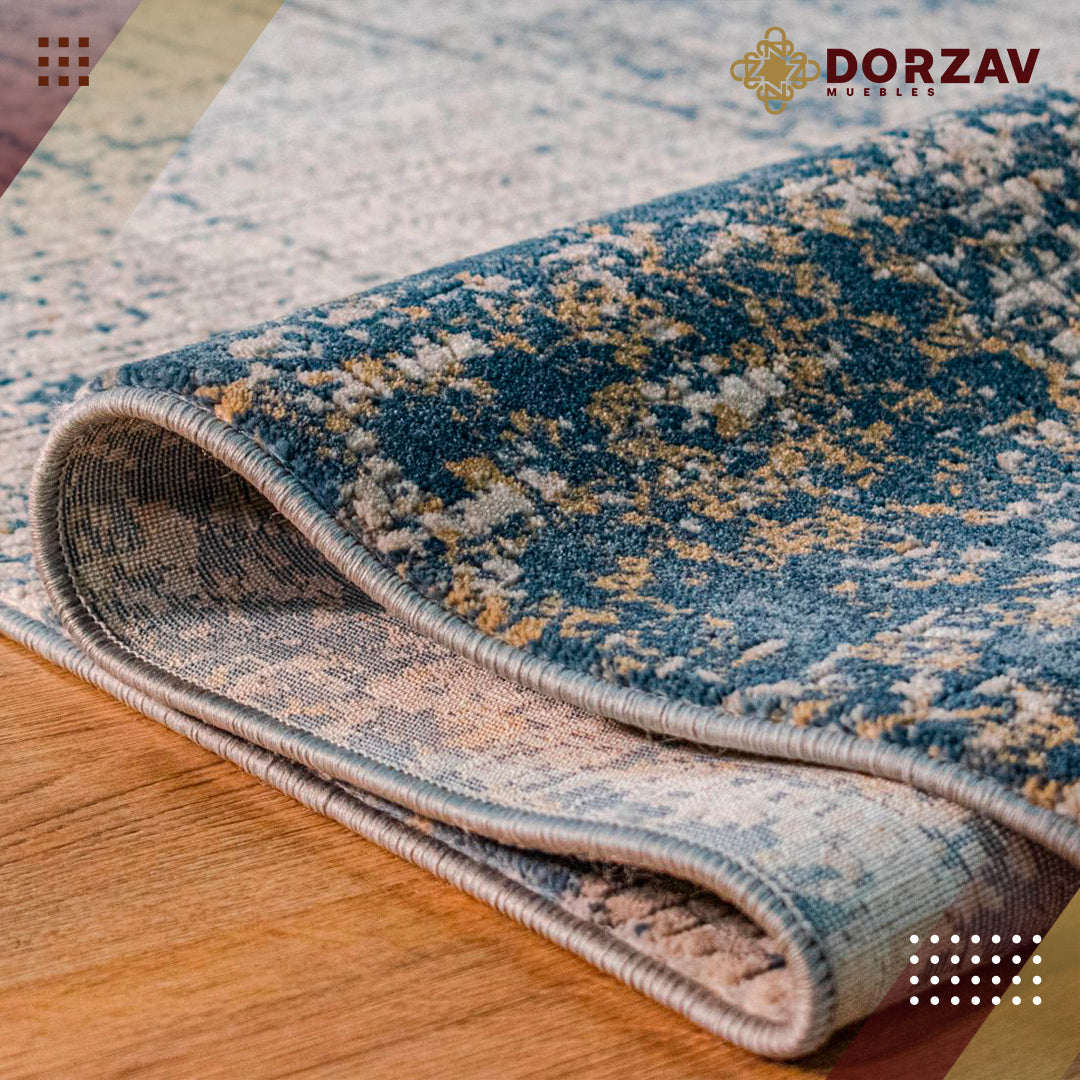 Tapete Decorativo Mardin T4004 Azul / Crema – Abstracto · Interior