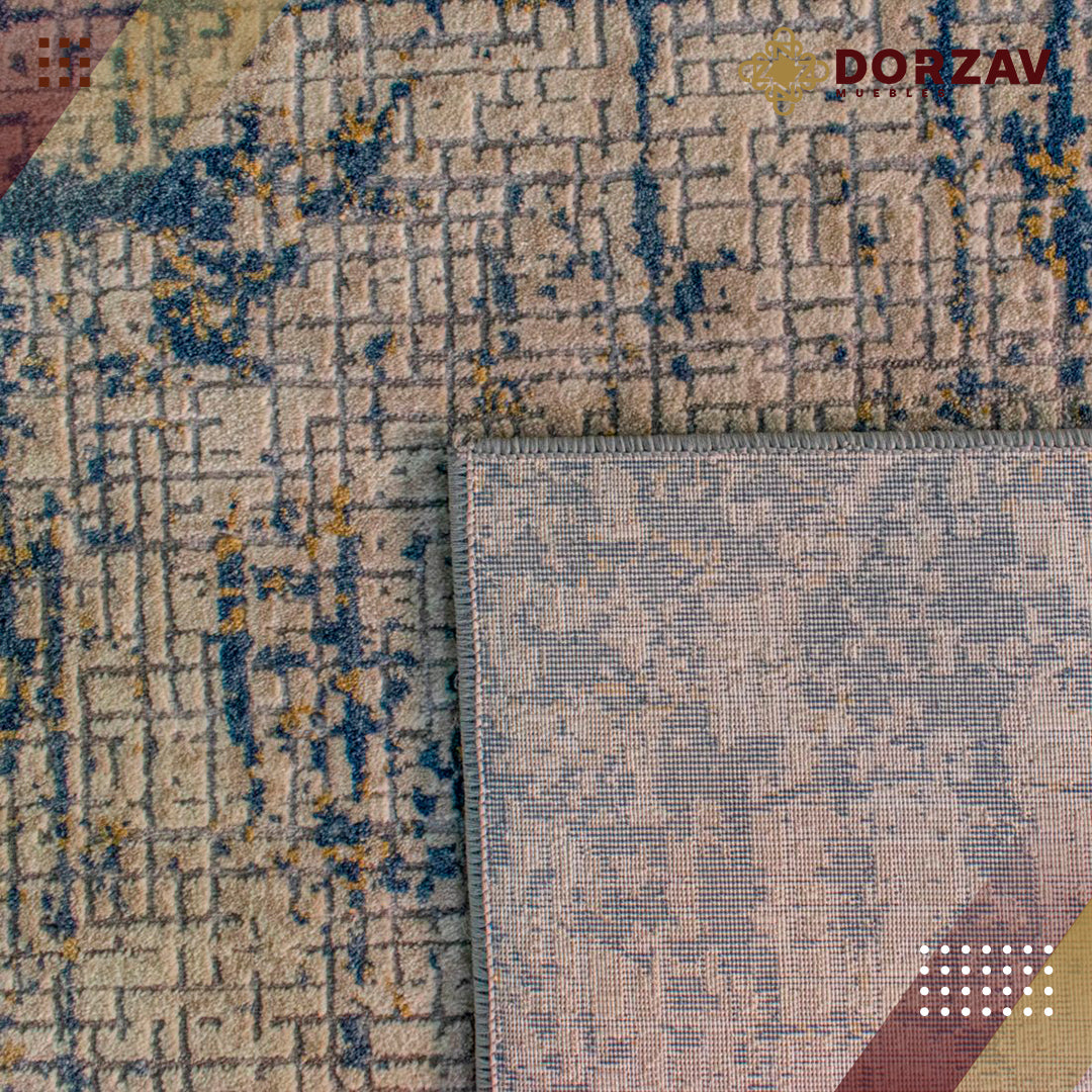 Tapete Decorativo Mardin T4004 Azul / Crema – Abstracto · Interior
