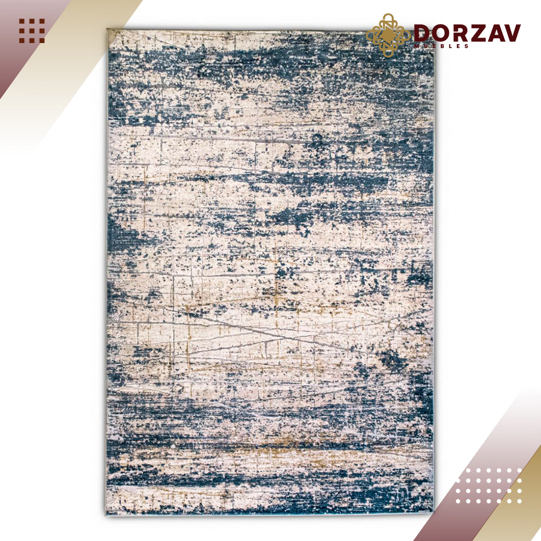 Tapete Decorativo Mardin T4005 Azul / Crema – Abstracto · Interior
