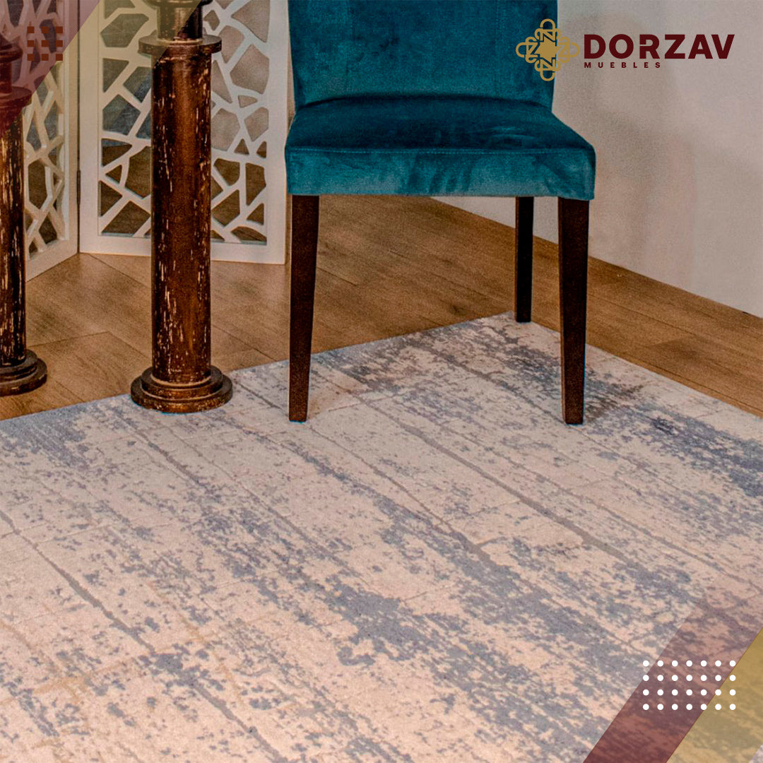 Tapete Decorativo Mardin T4005 Azul / Crema – Abstracto · Interior