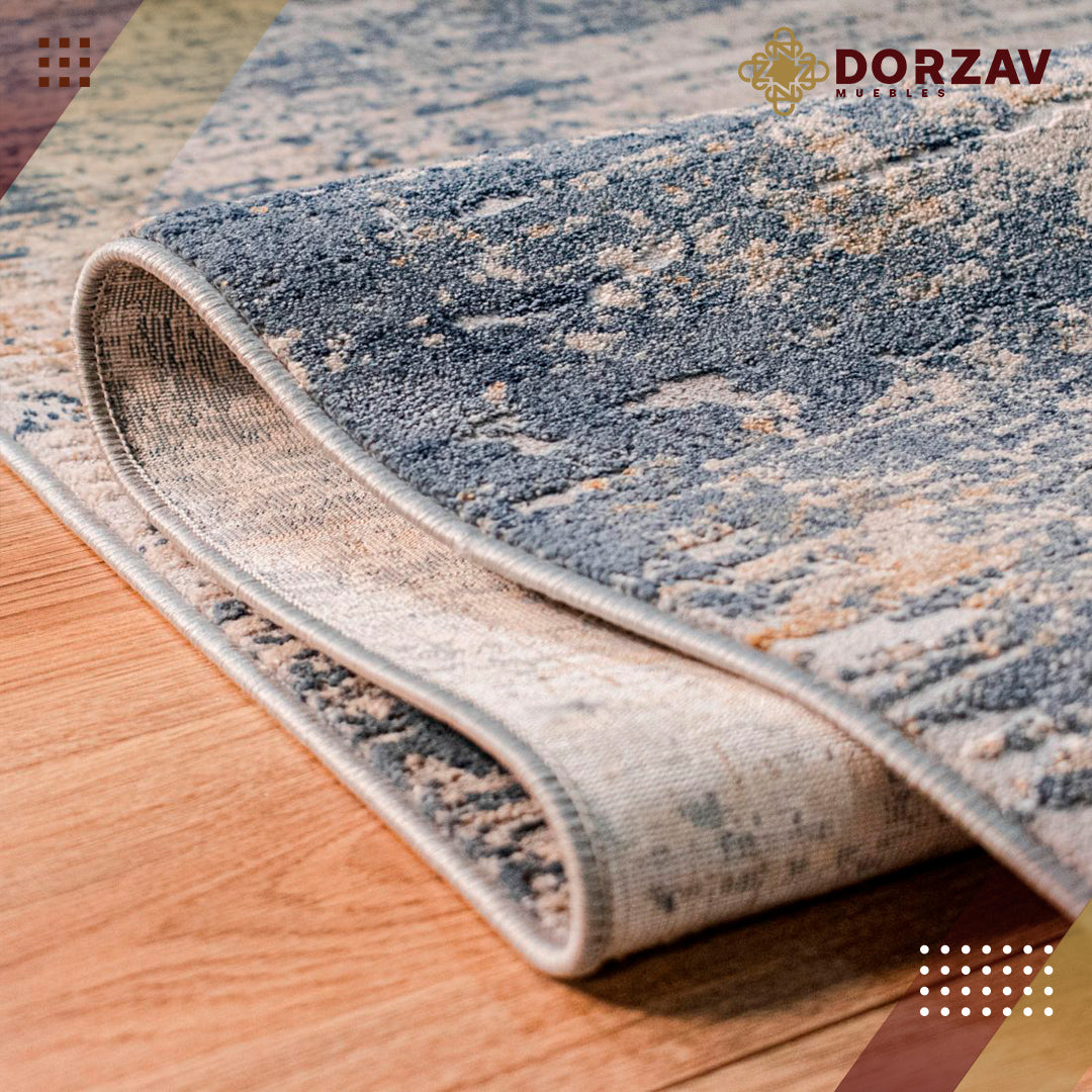 Tapete Decorativo Mardin T4005 Azul / Crema – Abstracto · Interior