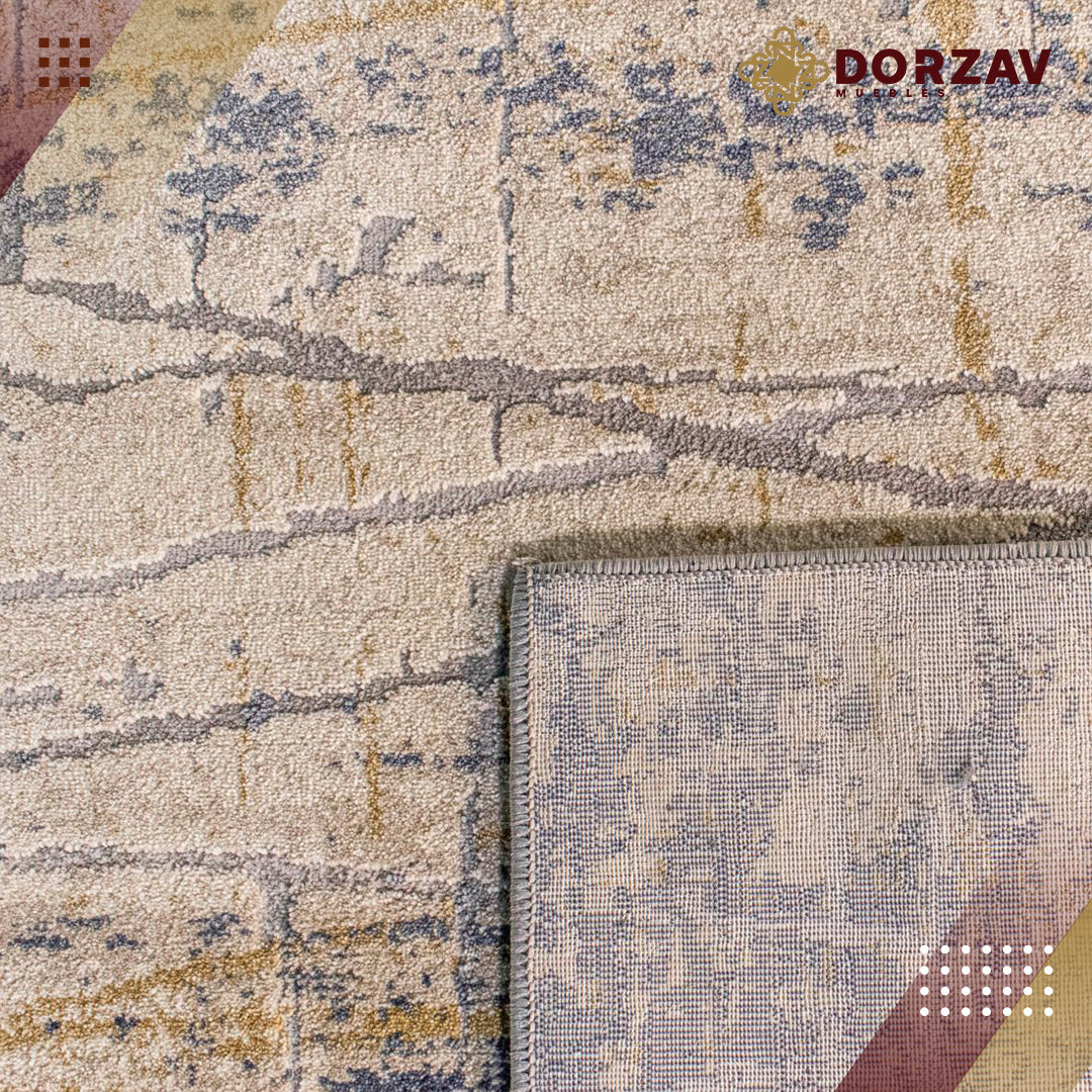 Tapete Decorativo Mardin T4005 Azul / Crema – Abstracto · Interior