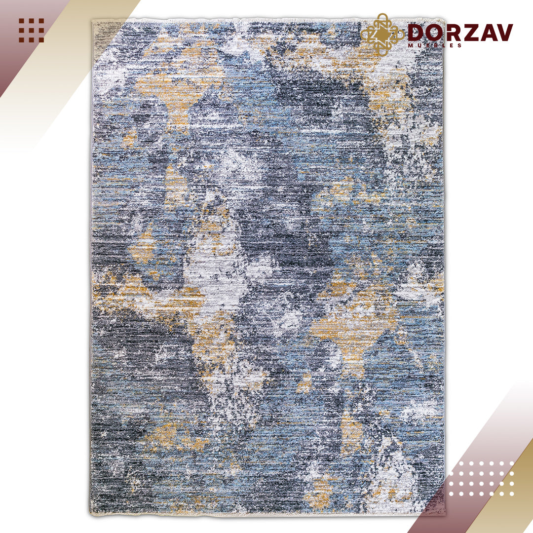 Tapete Decorativo Yenice T7008 Gris / Azul – Abstracto · Interior